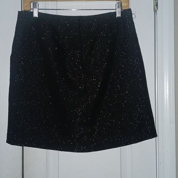 Gap Factory black silver metallic mini skirt Sz 8 EUC - Picture 4 of 5